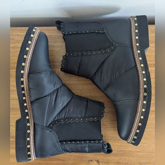 Free People Leather Studded Bootie 39/9 Whimsigoth Boho Dark Academia Maximalist - Picture 9 of 13